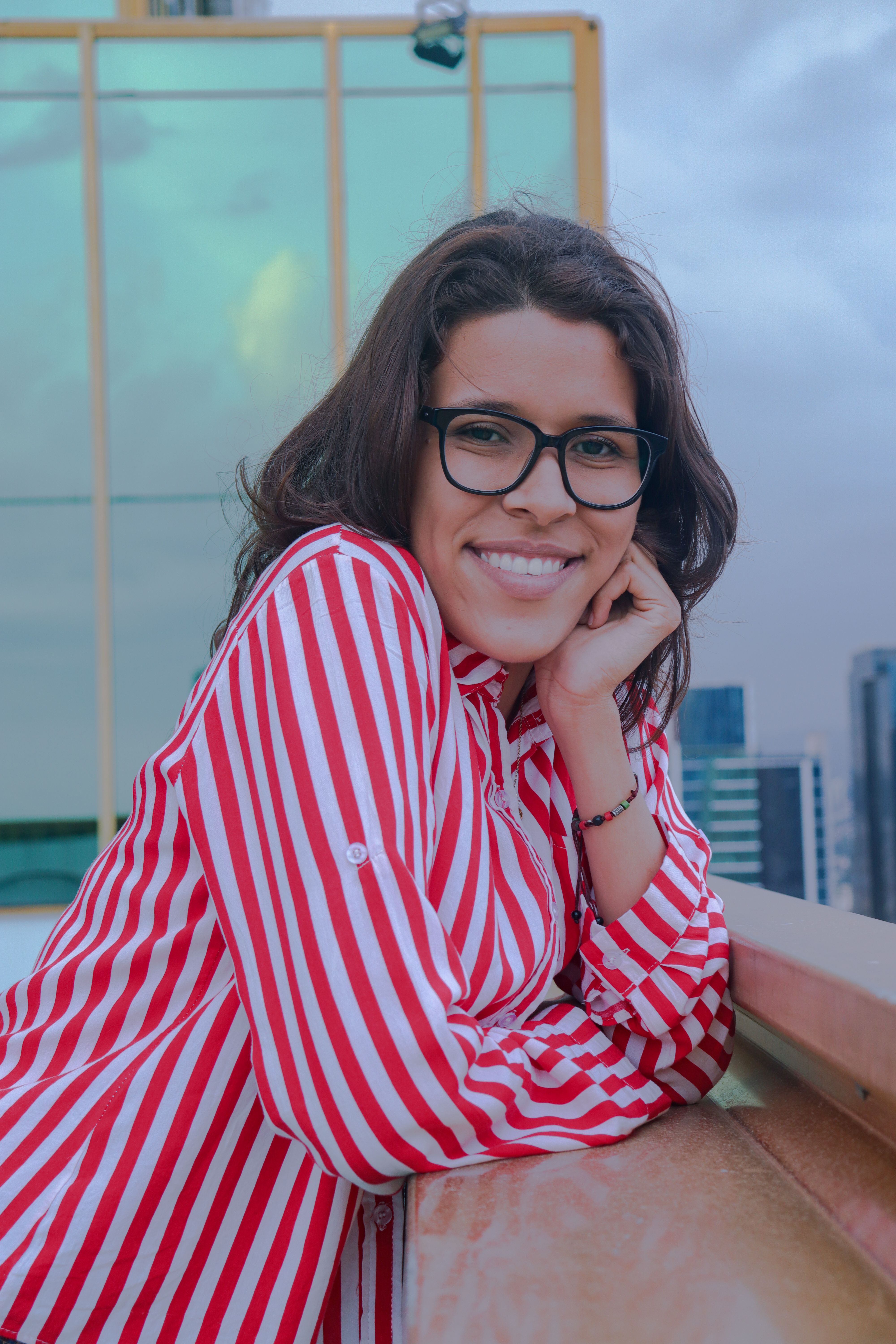 Woman in Striped Blouse · Free Stock Photo