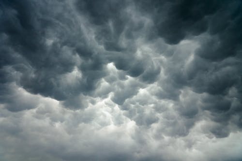 View of Dark, Low Clouds before a Storm 