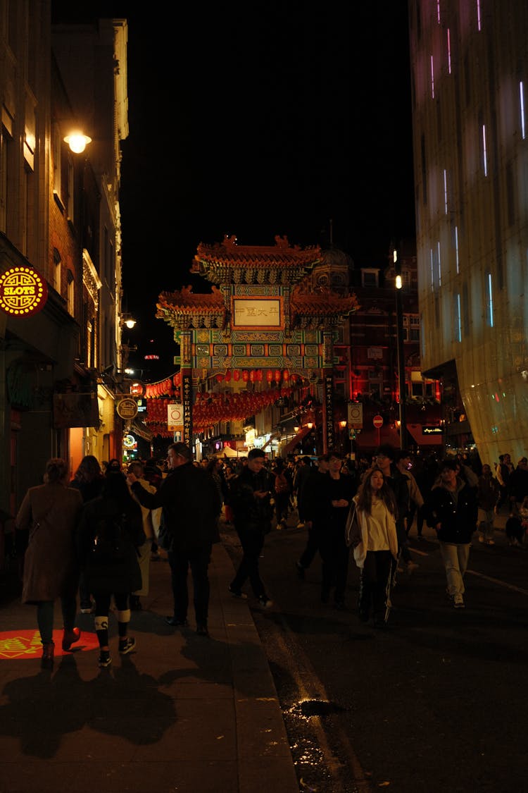 Crowd In China Town In London