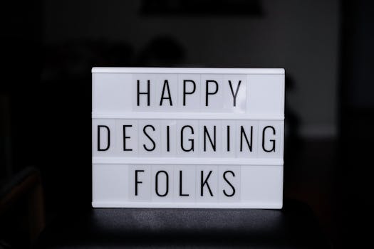 Lightbox with 'Happy Designing Folks' message for creative inspiration.