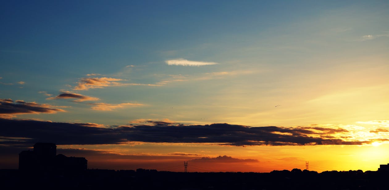 Silhouette of the Mountain during Golden Hour