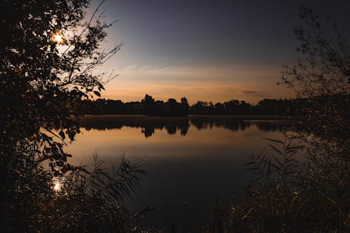 Foto stok gratis cahaya pagi, danau biru, danau buatan