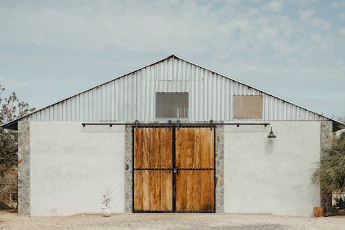 Small Barn with Wooden Sliding Doors