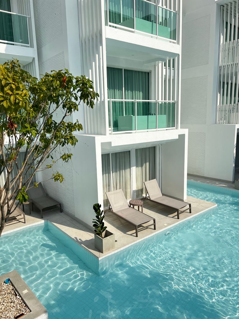 Luxury swimming pool with poolside view