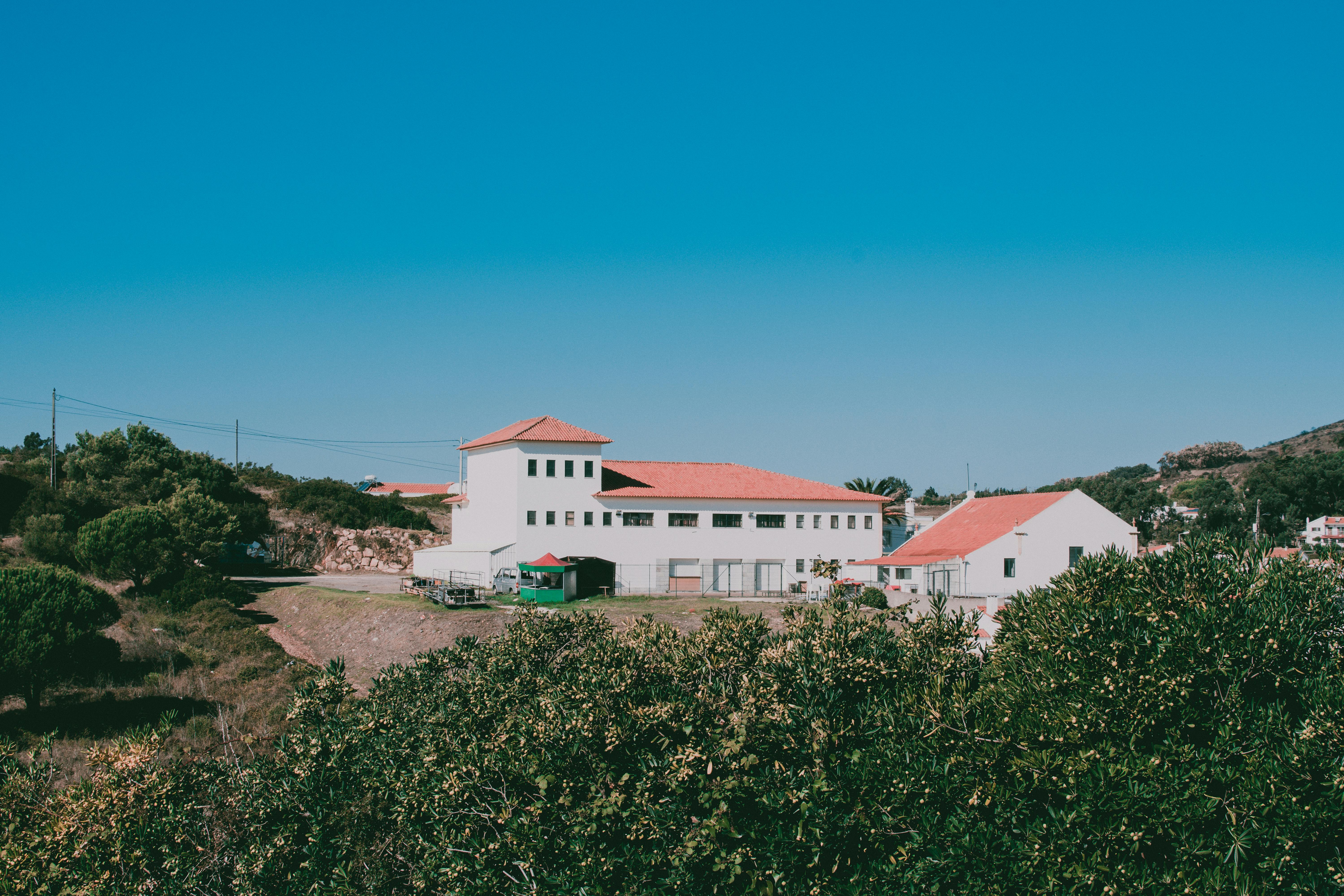 Free White Painted Building Stock Photo