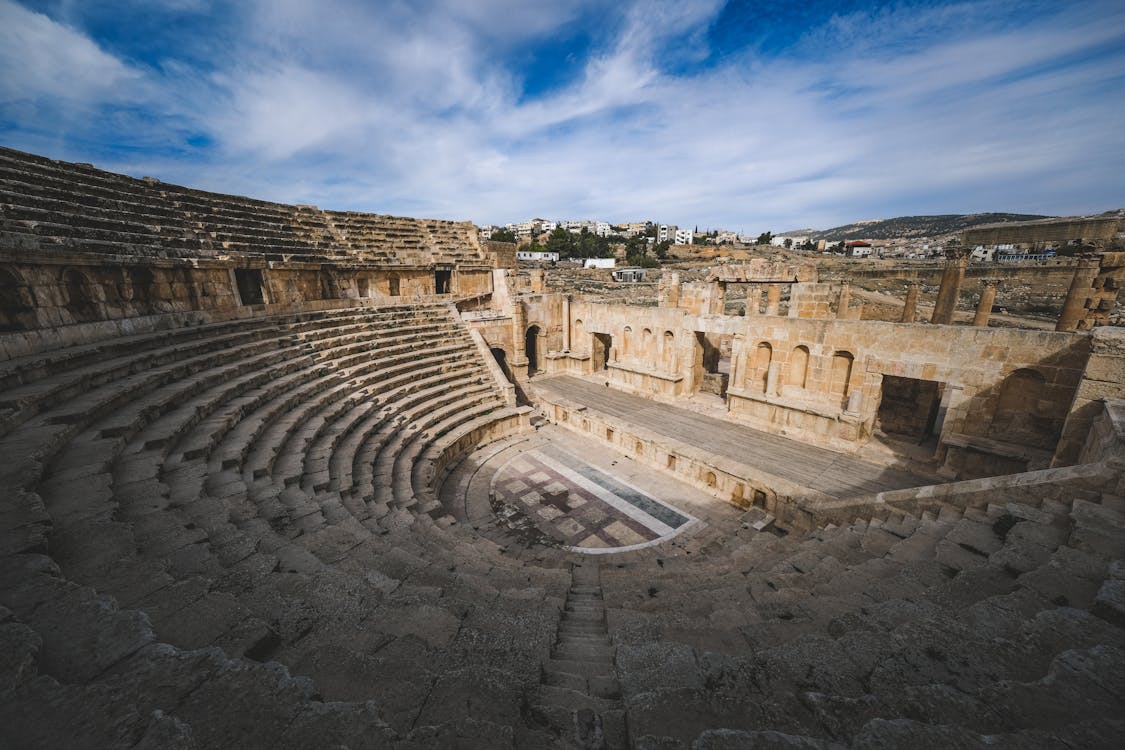 Free An Ancient Theater in Jordan Stock Photo