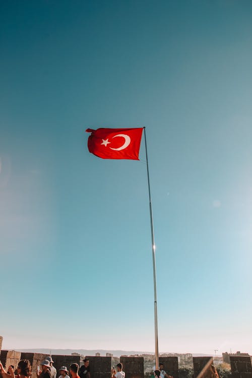 Clear Sky over Turkish Flag
