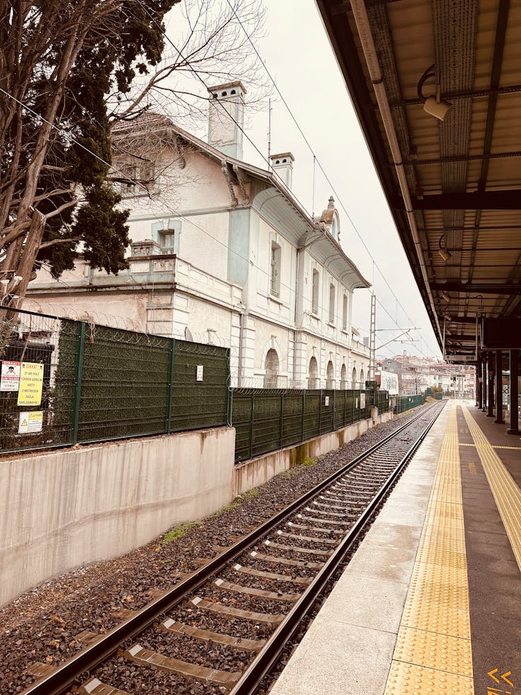 Railway Tracks Seen From Platform