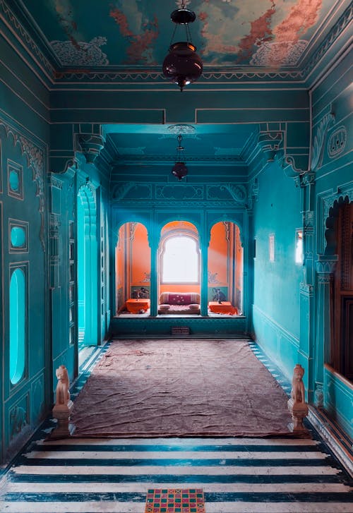 Blue Walls of City Palace in Udaipur