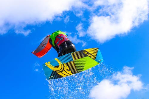 Free Person Doing Kite Boarding Stock Photo