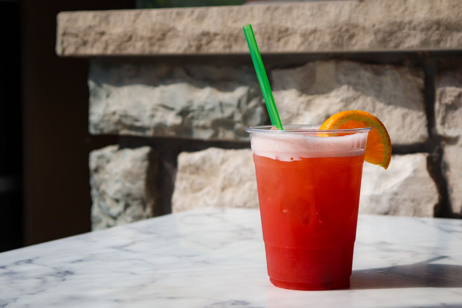 Peach on the Beach Cocktail served on the beach