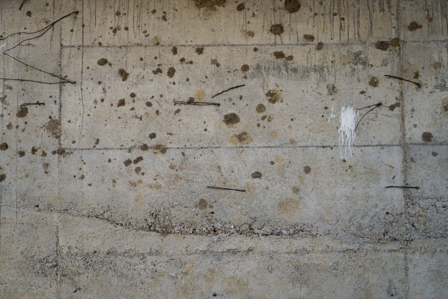 Steel rebar reinforcement embedded in concrete