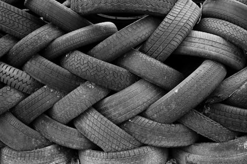 Stacked Pile of Old Tires