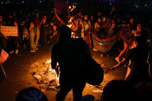 Crowd Around Fire