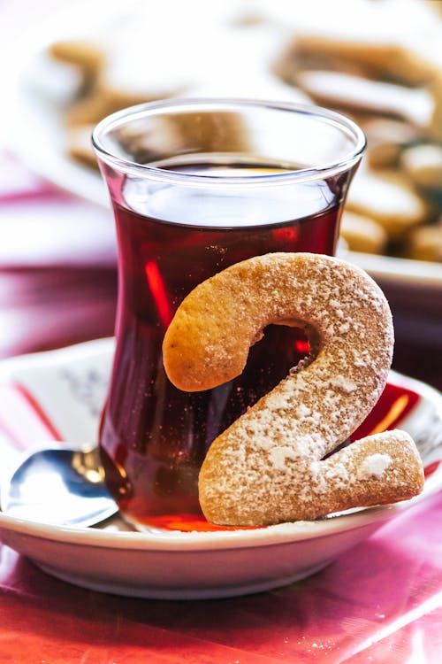 Cookie in number 2 Shape and Turkish Tea Glass