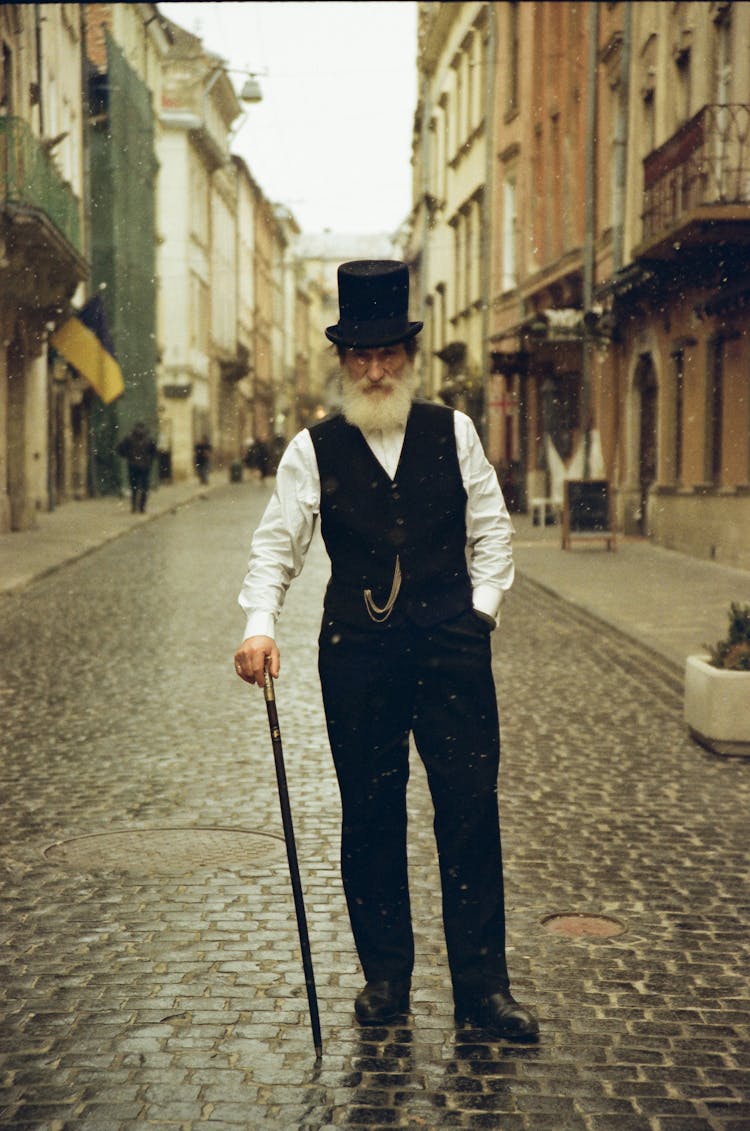 Elderly Man In Cylinder Hat 