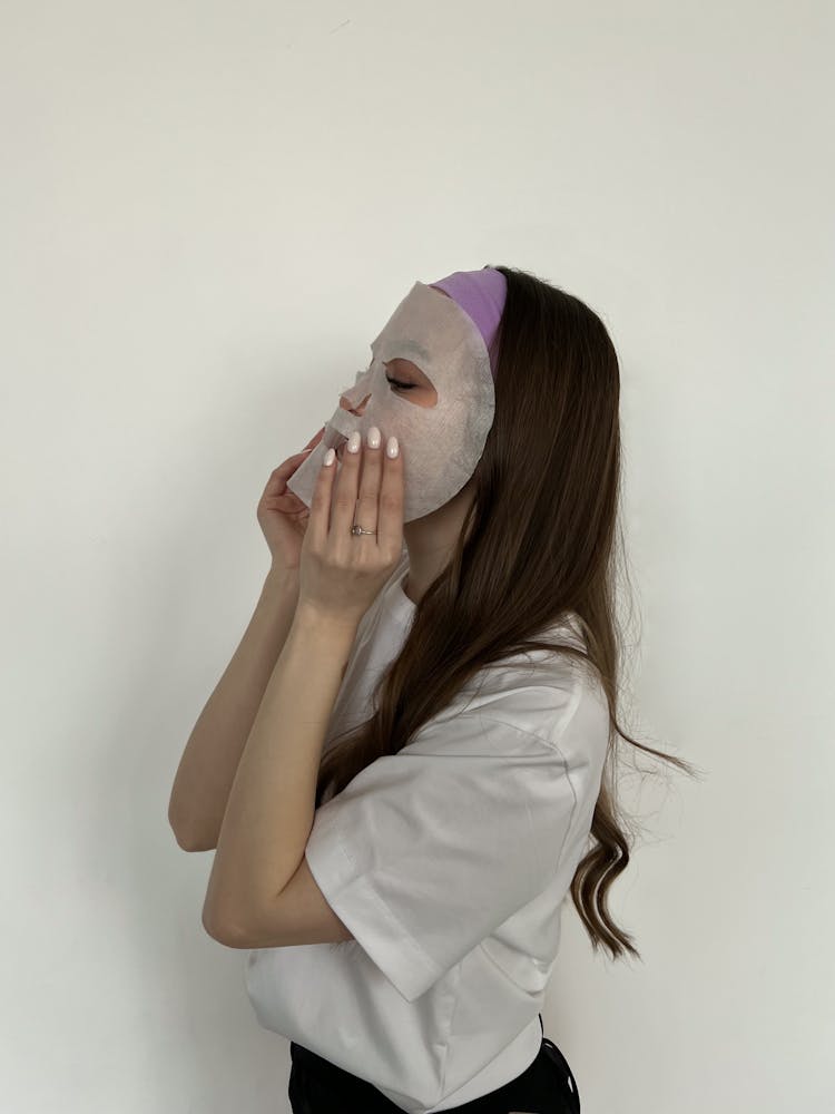 Woman Posing With Mask