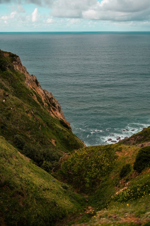 View of the Sea from Green Cliffs 