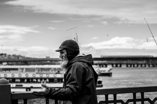 Elderly Man in Hat and Jacket in Istanbul