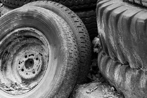 Old Tires in Black and White