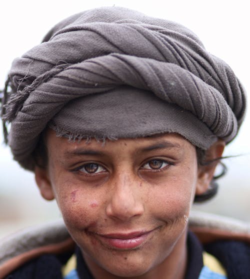 Portrait of Smiling Boy in Turban
