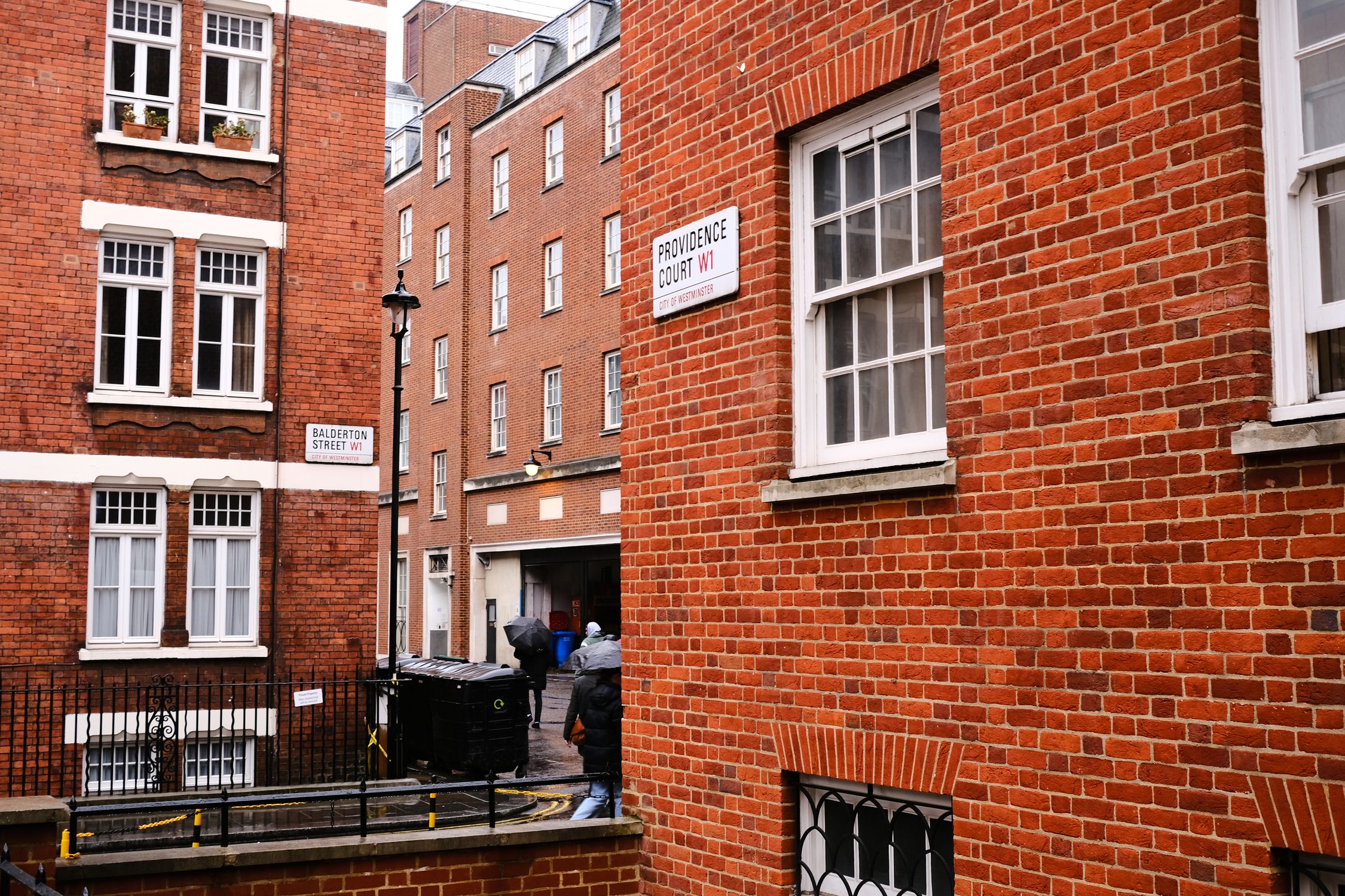 Red brick buildings in Marylebone, London showcasing classic residential architecture