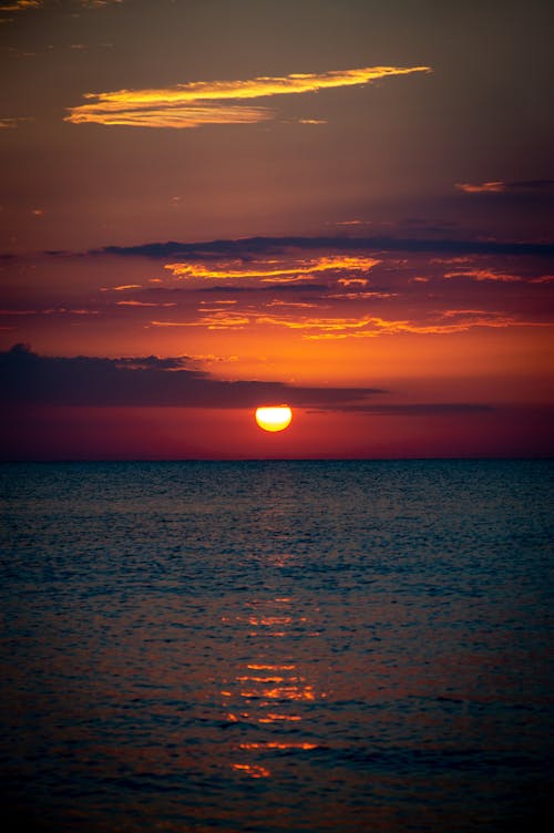 Clouds on Sky at Sunset over Sea Shore