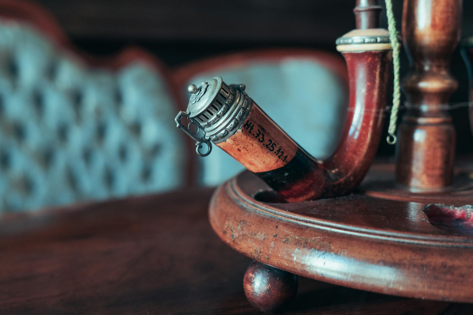 Close-up of a Wooden Vintage Pipe