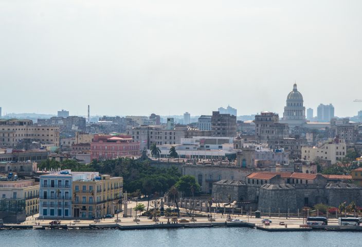 A stunning panorama of Havana's cityscape featuring the capitol building and urban architecture.