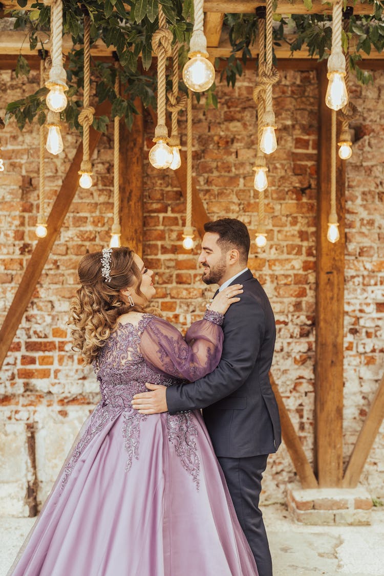 Young Elegant Couple Hugging 