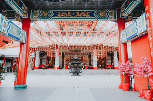 Interior of the Thean Hou Temple in Kuala Lumpur, Malaysia