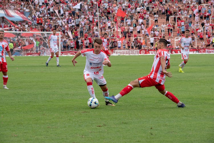 A Soccer Match On A Stadium 