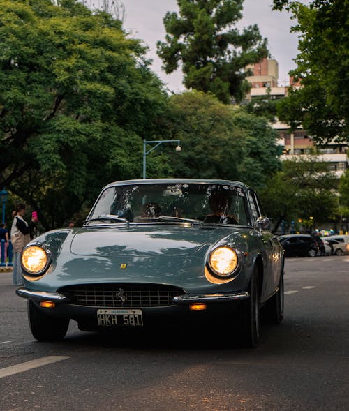 Vintage Car in the City Street 