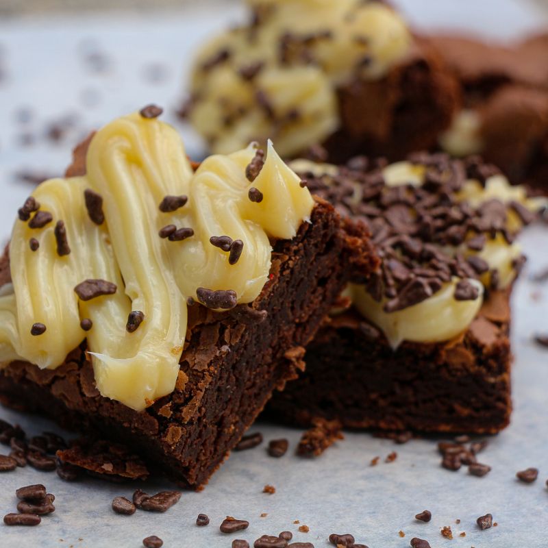 Air Fryer Tahini Halva Brownies