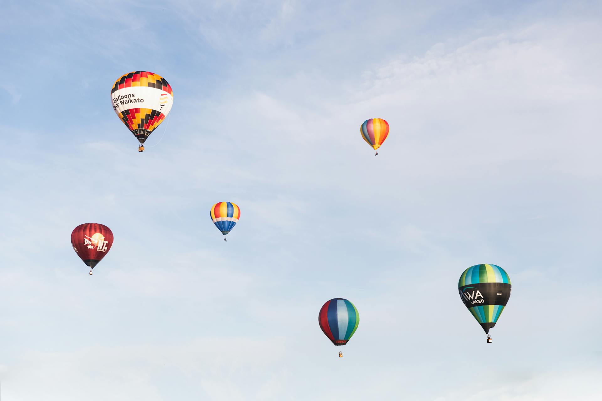 Colorful Hot Air Balloons of the Balloons over Waikato Festival in Hamilton