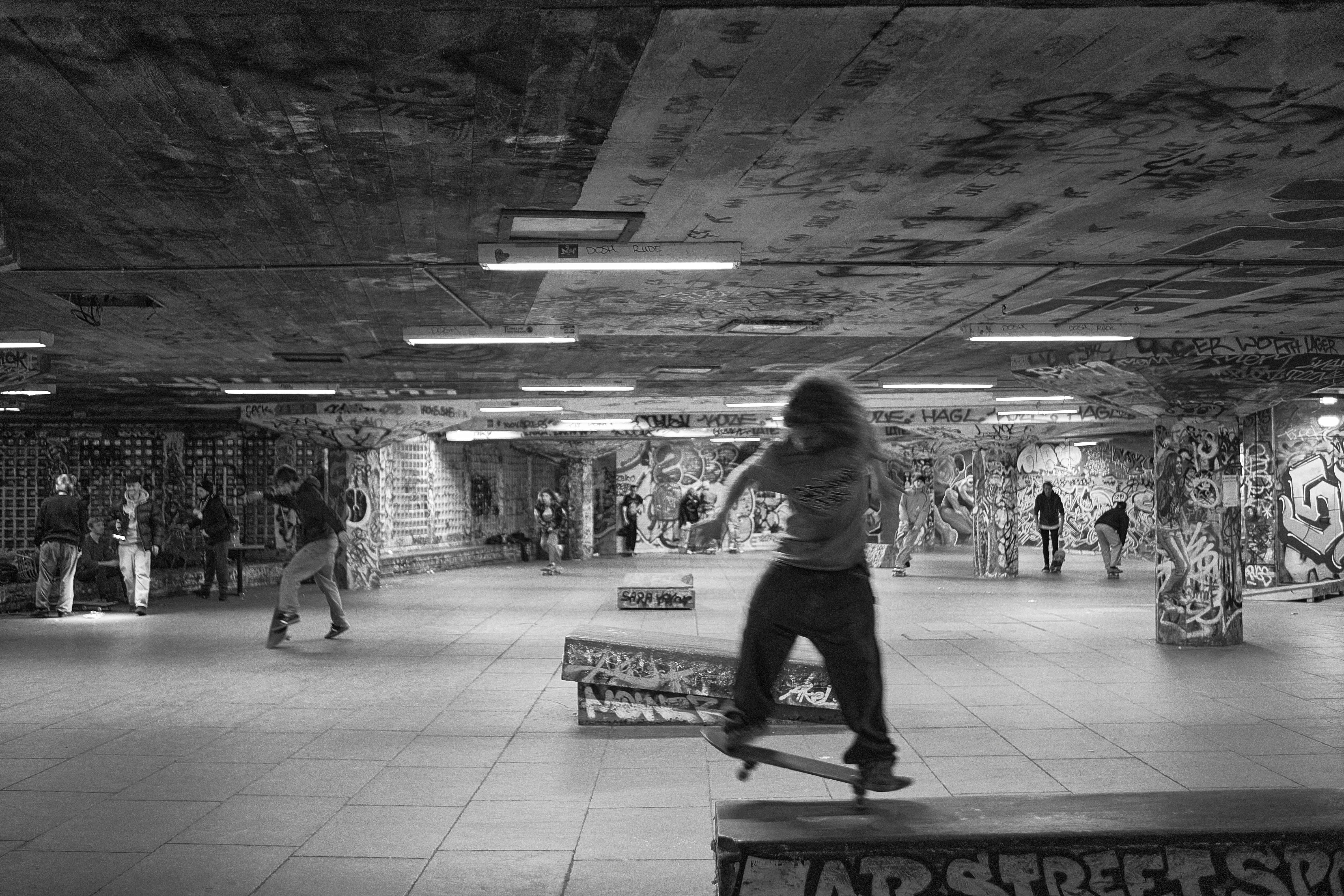 skater boy in london street urban scene