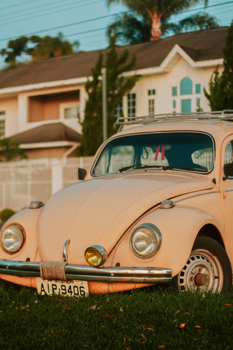 Headlights Of Classic Car