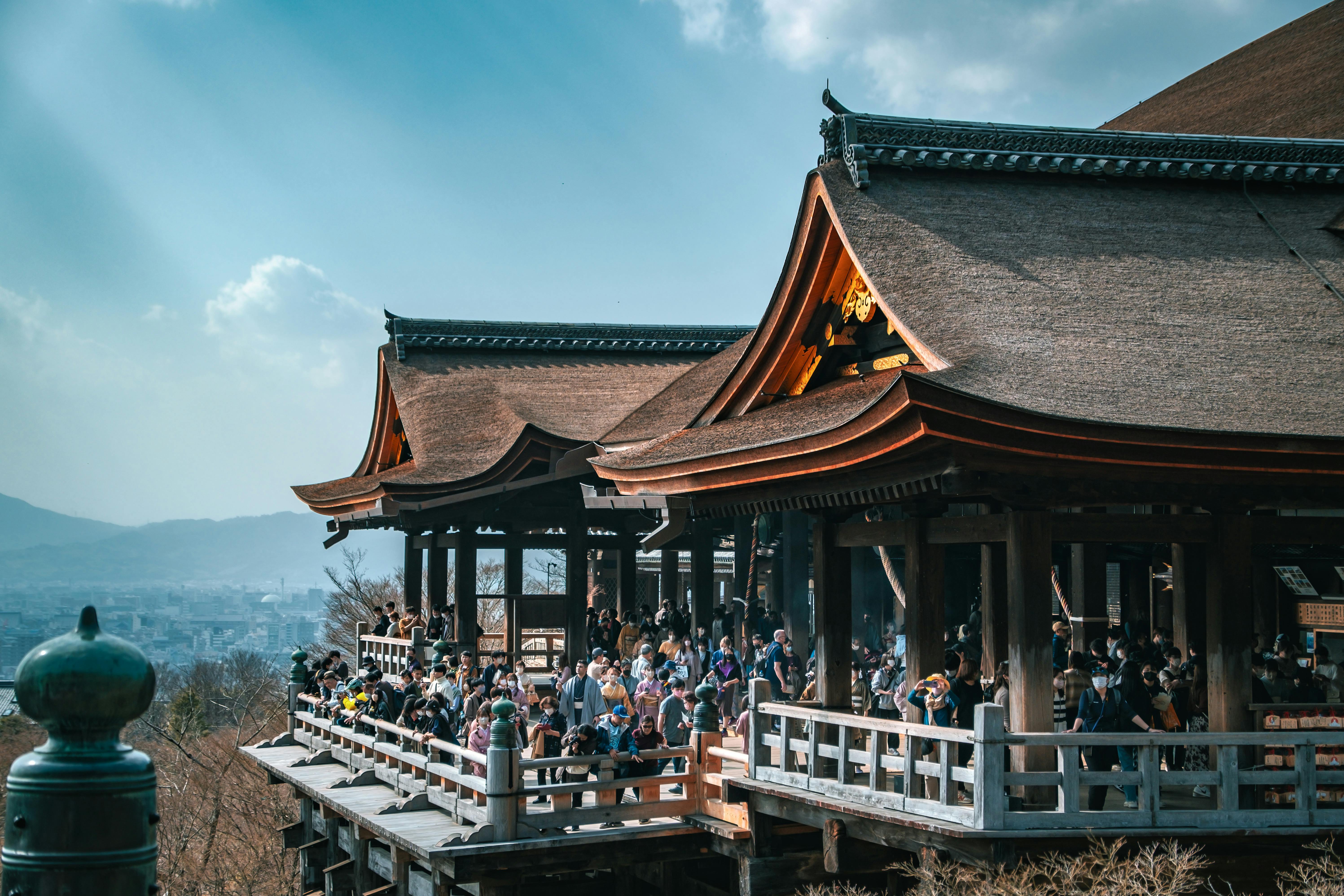 Travelers exploring Japan's stunning temples and cherry blossoms