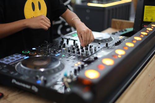 DJ Hands on Sound Mixer