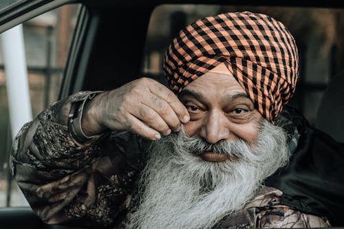 Face of Man in turban and with Gray Beard