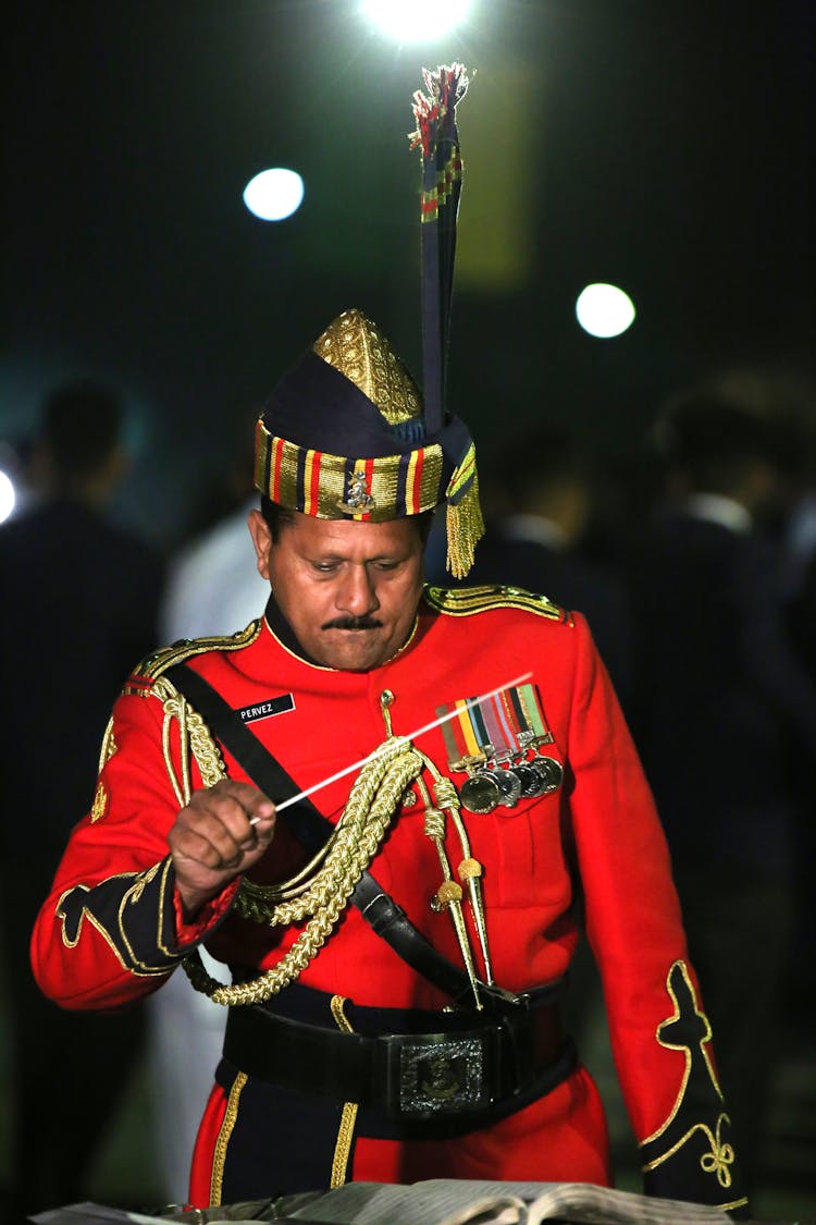 Man In Traditional Uniform In Parade