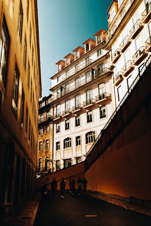 People Walking on Street under Buildings