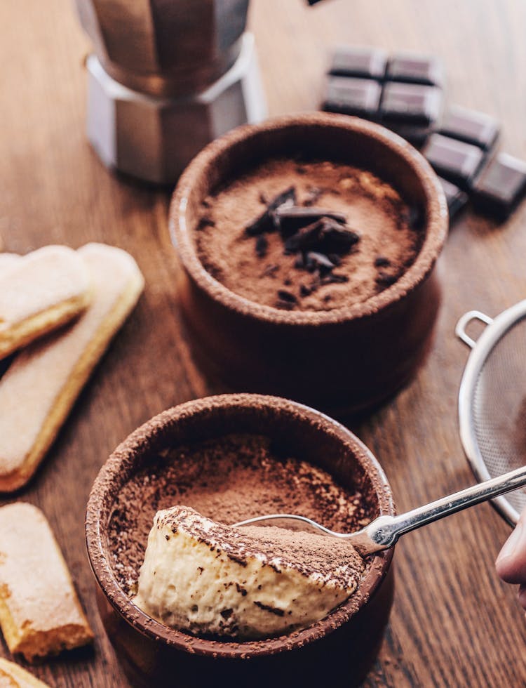 Delicious Chocolate Mousse Dessert On Table