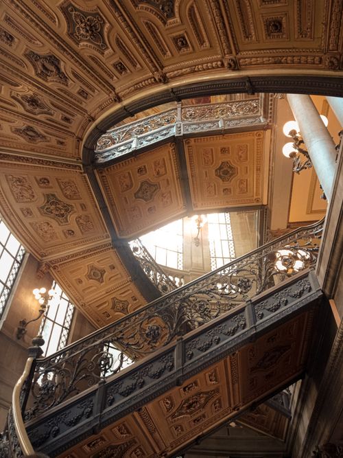 Free Elegant interior view of the National Art Museum in Mexico City, showcasing its ornate architecture. Stock Photo
