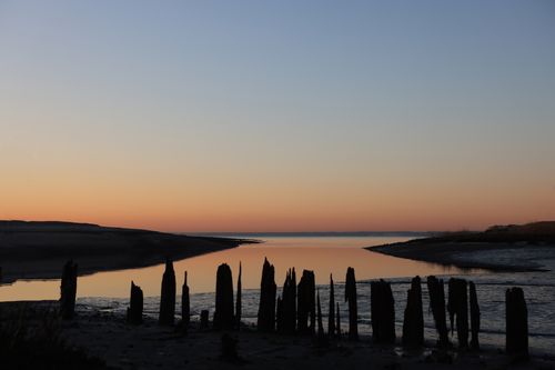 Free Serene sunset view at Cove Island Park beach, Stamford, CT. Stock Photo