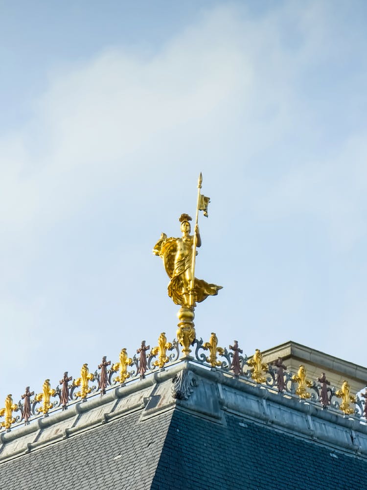 Sculpture On The Roof Of Parliament In France