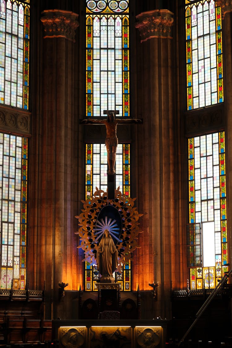 Ornamented Altar In Church