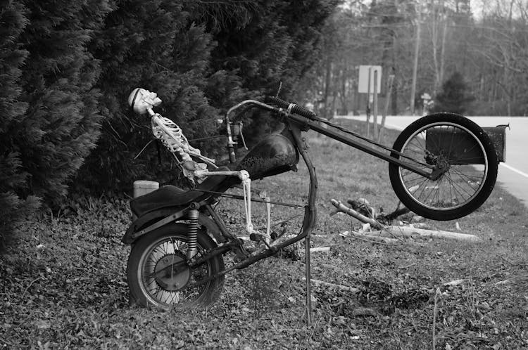 Skeleton On Motorbike