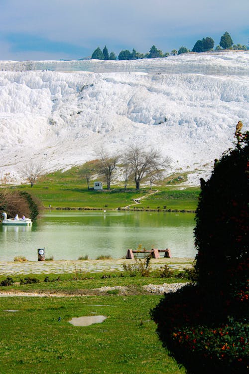 Lake under Hill in Winter