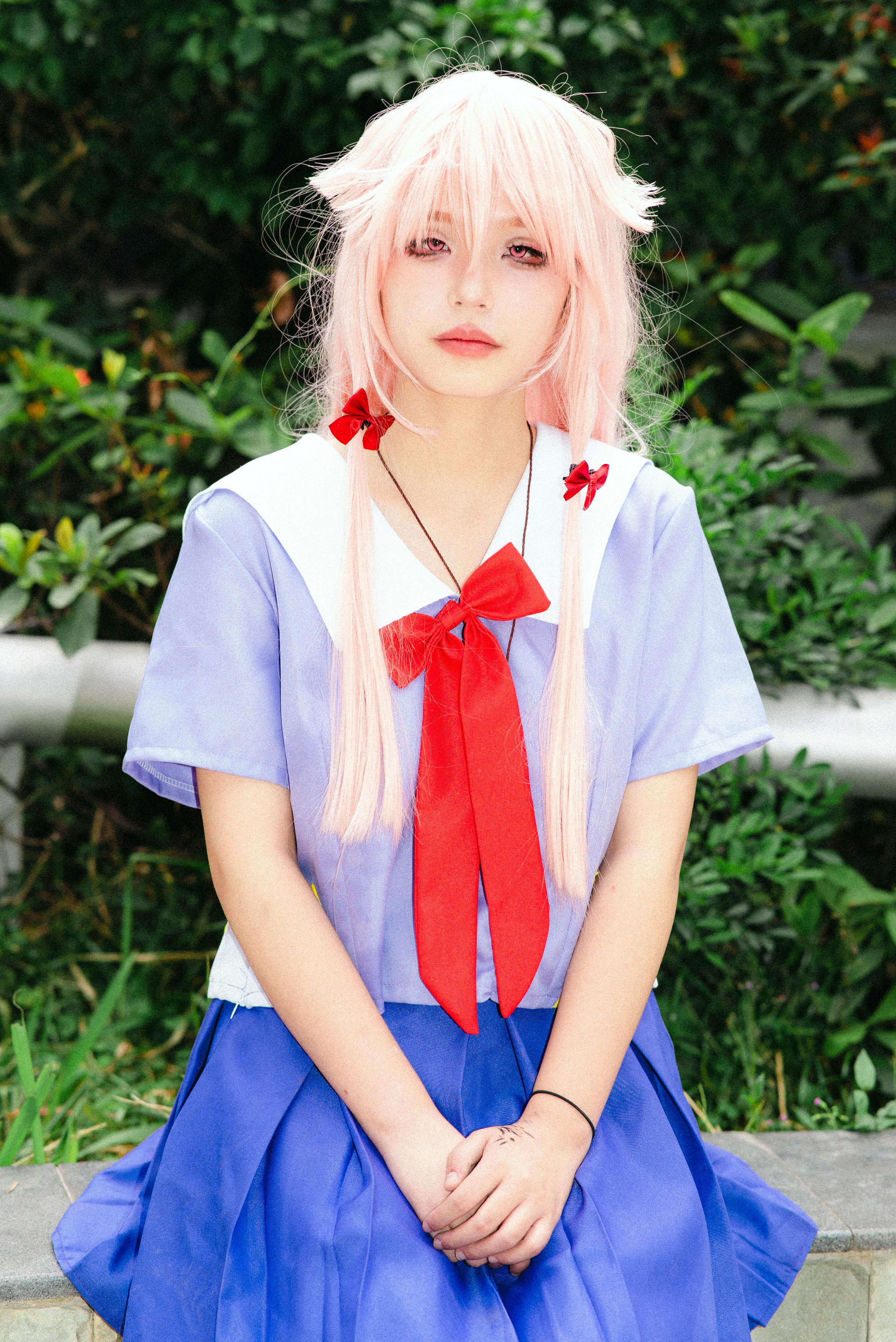 girl wearing a school uniform